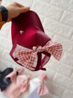 کلاه کپ دخترانه پاپیونی/کلاه کودک چری - تصویر 5