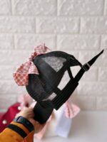 کلاه کپ پاپیونی دخترانه/کلاه کودک صورتی - تصویر 6